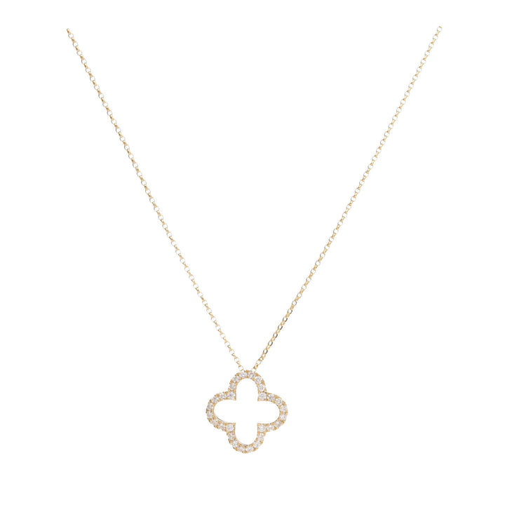 Diamond 0.50ct Open Clover 18ct Yellow Gold Necklace