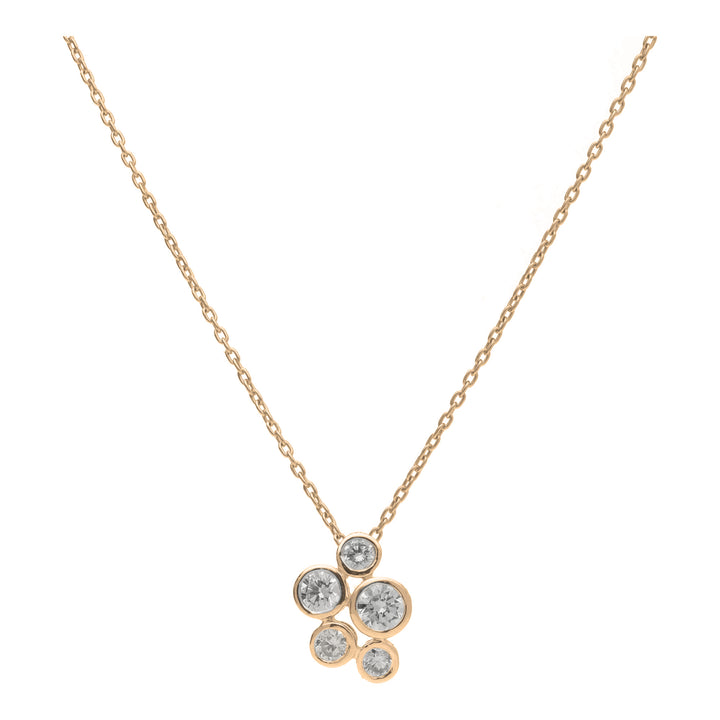 Diamond Five Stone 18ct Yellow Gold Bubble Necklace