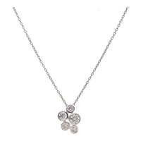 Diamond Five Stone Platinum Bubble Necklace