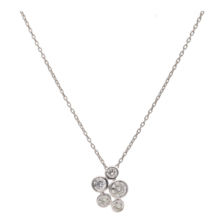 Diamond Five Stone Platinum Bubble Necklace - Michael Jones Jeweller