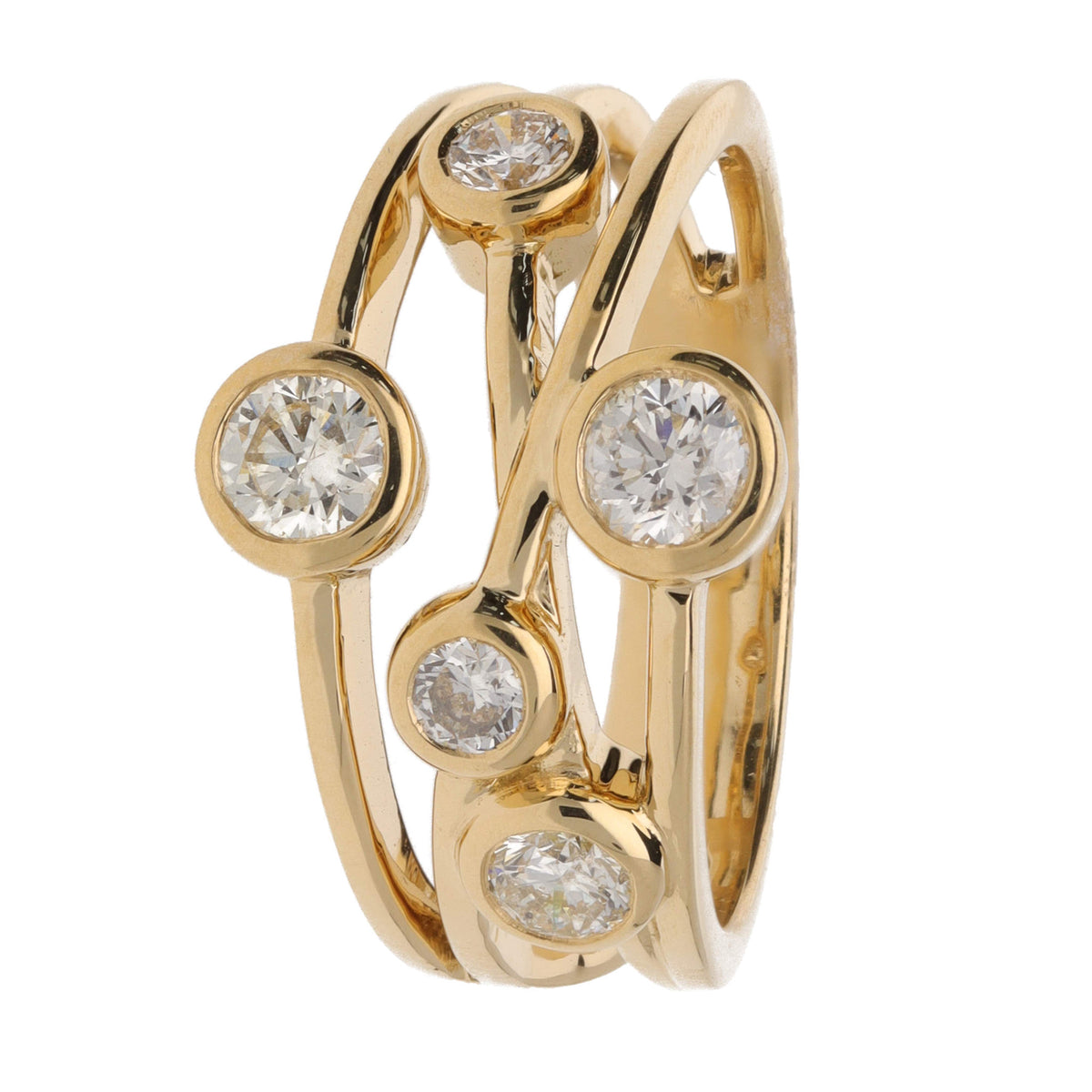 Diamond 0.88ct 18ct Yellow Gold Bubble Ring - Michael Jones Jeweller
