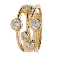 Diamond 0.88ct 18ct Yellow Gold Bubble Ring