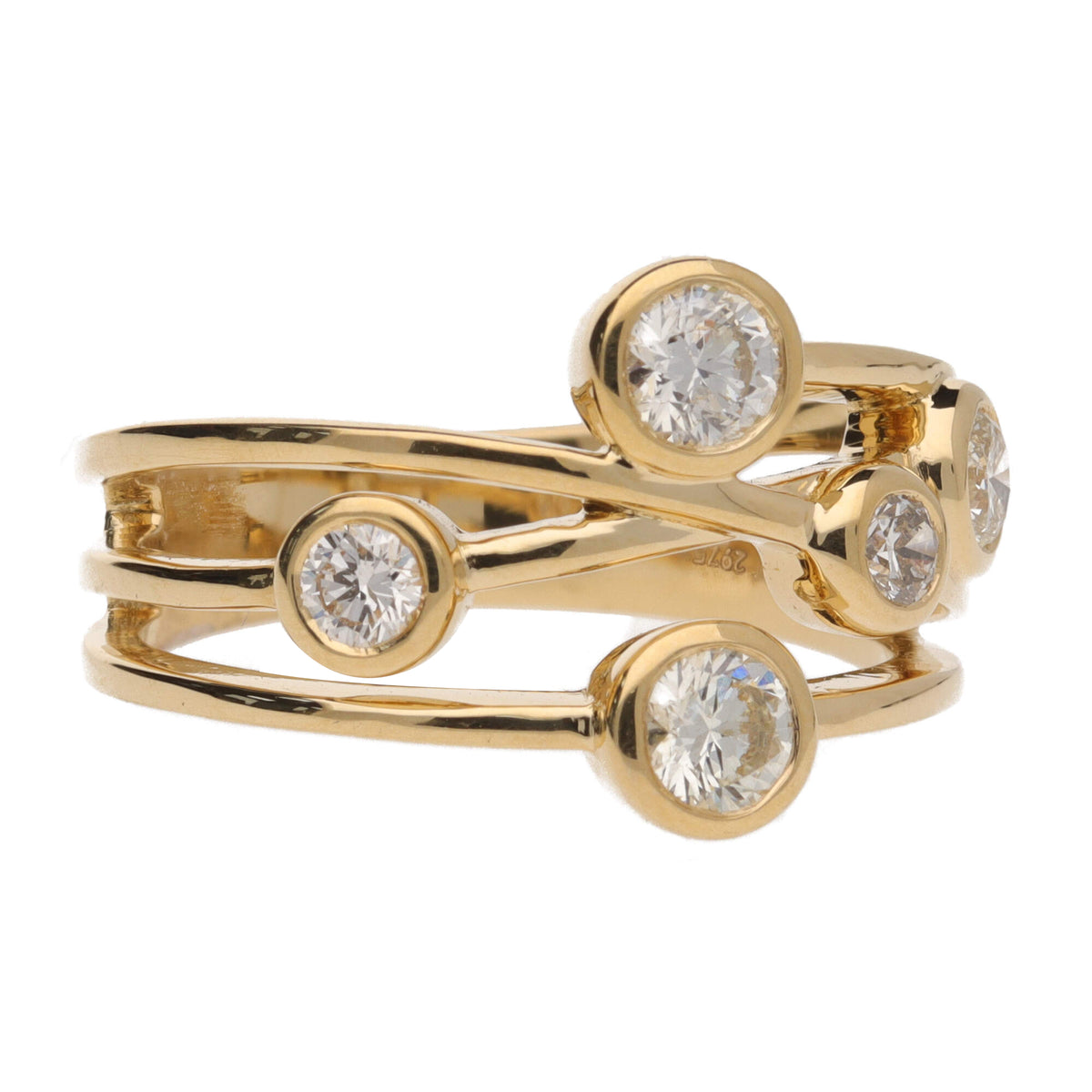 Diamond 0.88ct 18ct Yellow Gold Bubble Ring - Michael Jones Jeweller