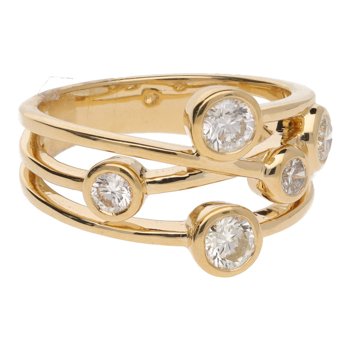 Diamond 0.88ct 18ct Yellow Gold Bubble Ring