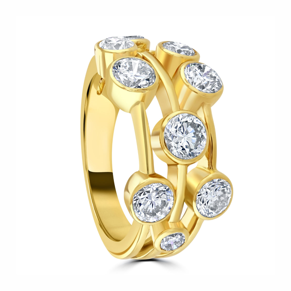 Diamond 2.55ct 18ct Yellow Gold Bubble Ring - Michael Jones Jeweller