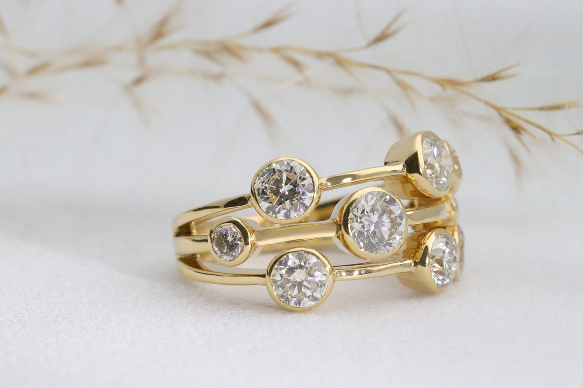 Diamond 2.55ct 18ct Yellow Gold Bubble Ring - Michael Jones Jeweller