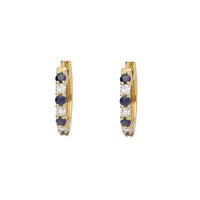 Sapphire and Diamond 18ct Yellow Gold Hoop Earrings - Michael Jones Jeweller