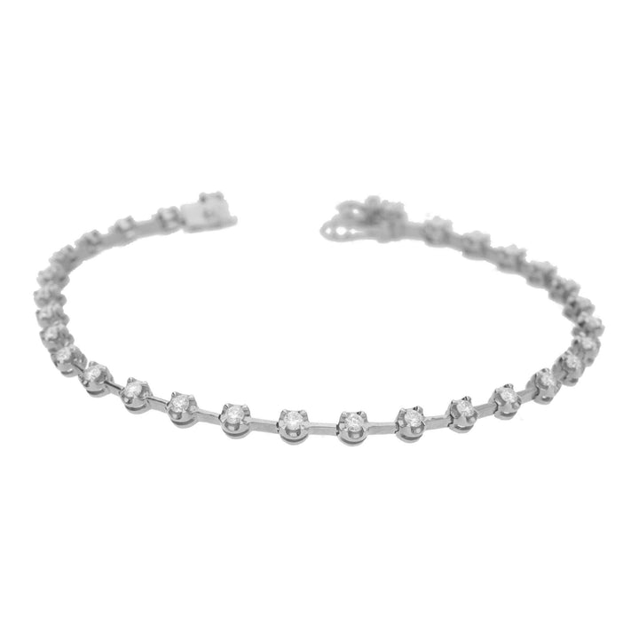 Diamond 1.00ct 18ct White Gold Line Bracelet