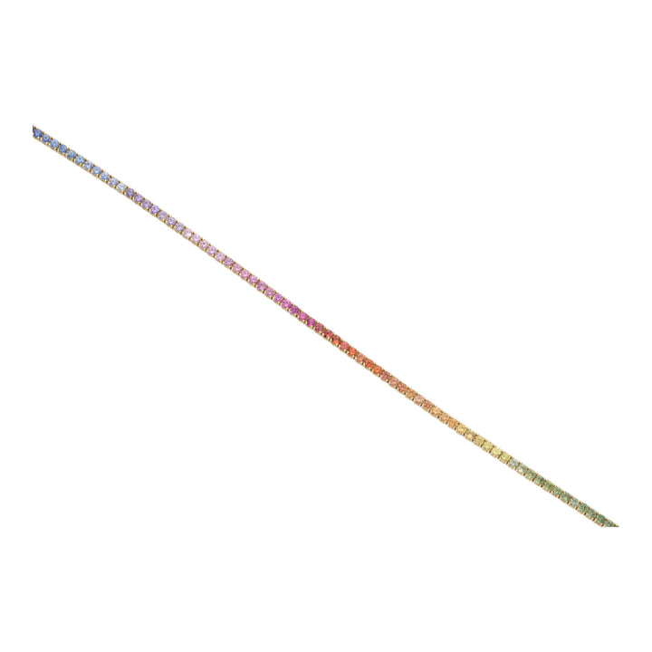 Rainbow Sapphire 18ct Yellow Gold Line Bracelet