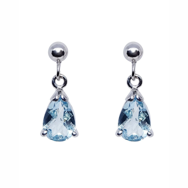Aquamarine 9ct White Gold Drop Earrings