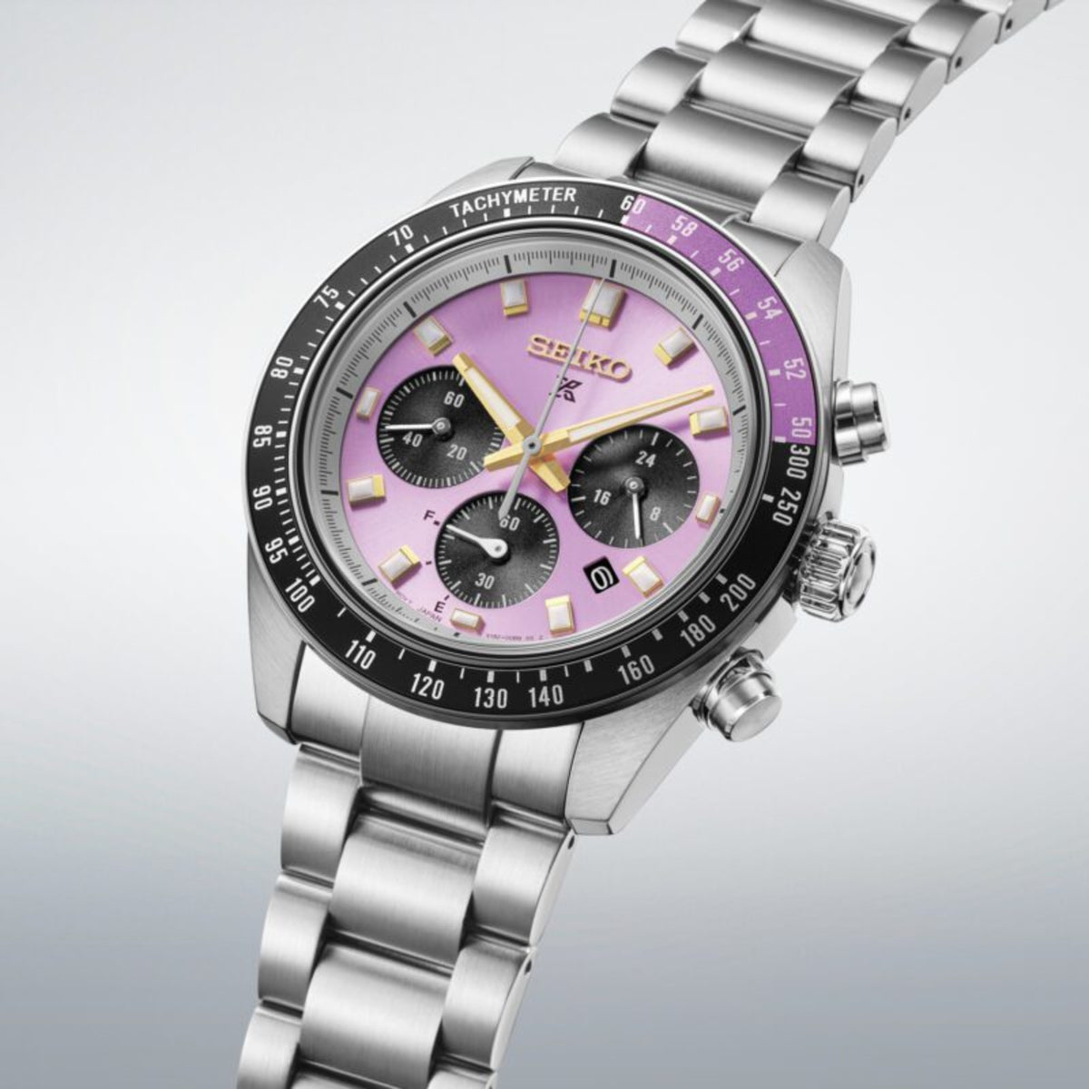 Seiko 145th Anniversary Speedtimer Solar Chronograph Limited Edition Purple Solar Watch HBJ005P1