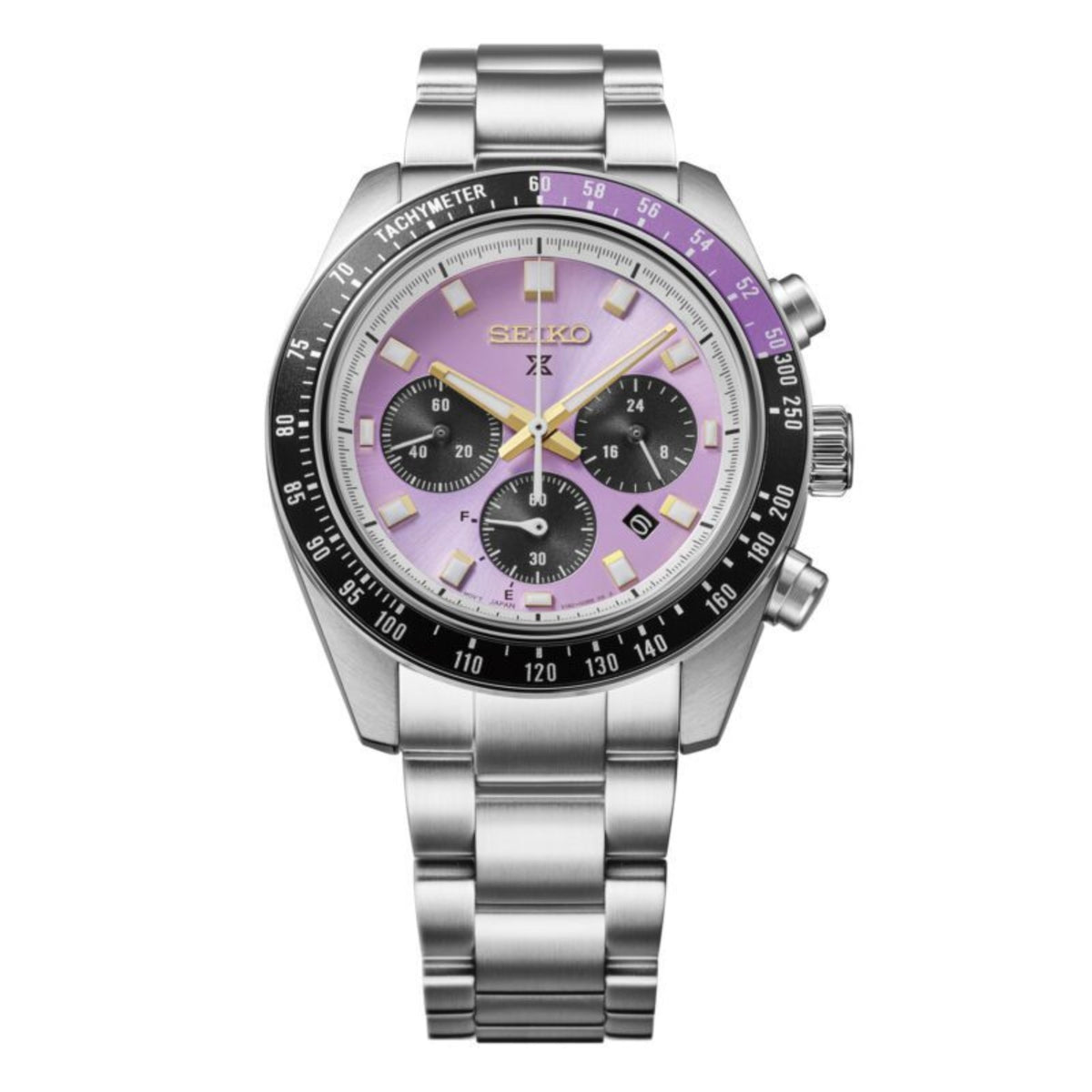 Seiko 145th Anniversary Speedtimer Solar Chronograph Limited Edition Purple Solar Watch HBJ005P1