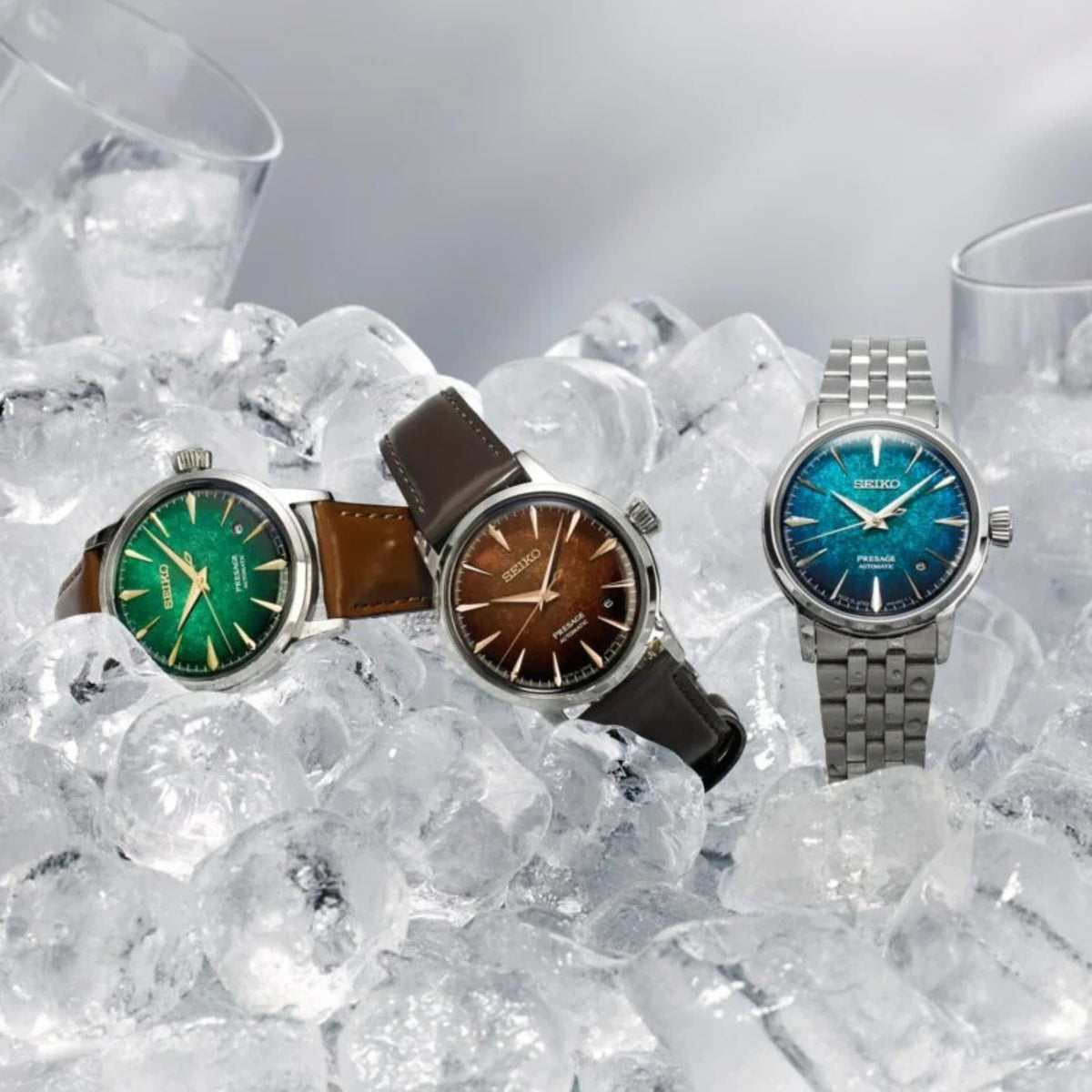 Seiko Presage Cocktail Time Crushed Ice ‘Emerald Mist’ 38.5mm Automatic Watch HCB001J1