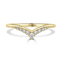 Diamond 0.12ct Wishbone 9ct Yellow Gold Wedding Ring by Brown & Newirth