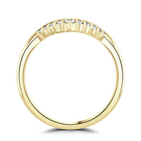 Diamond 0.12ct Wishbone 9ct Yellow Gold Wedding Ring by Brown & Newirth