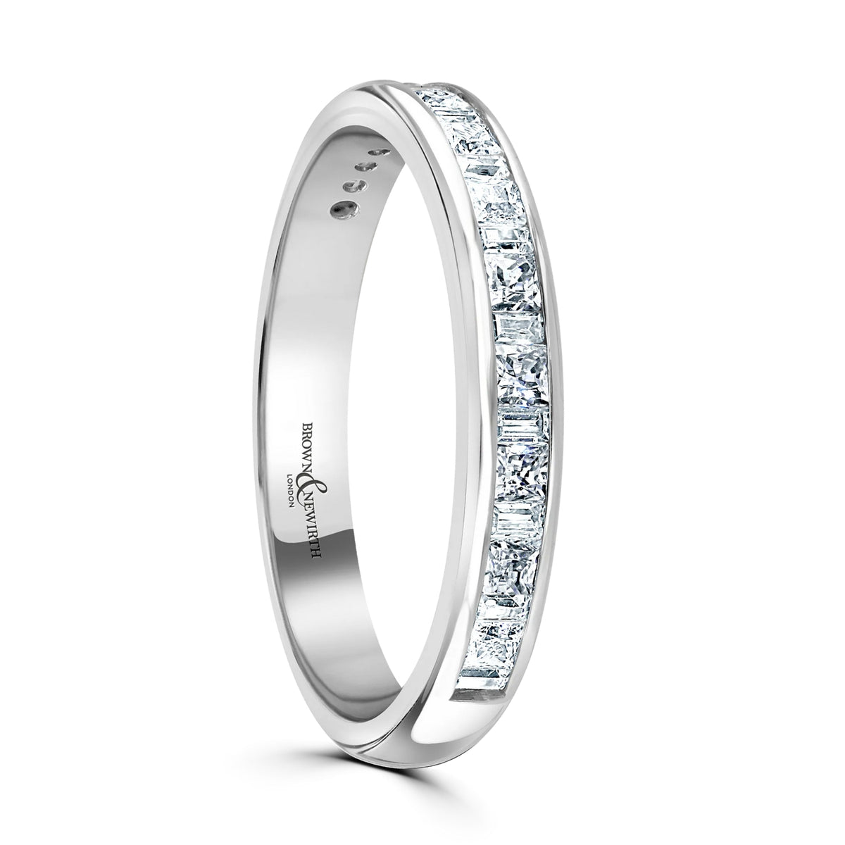 Diamond Princess and Baguette 0.50ct Platinum Wedding Ring - Michael Jones Jeweller