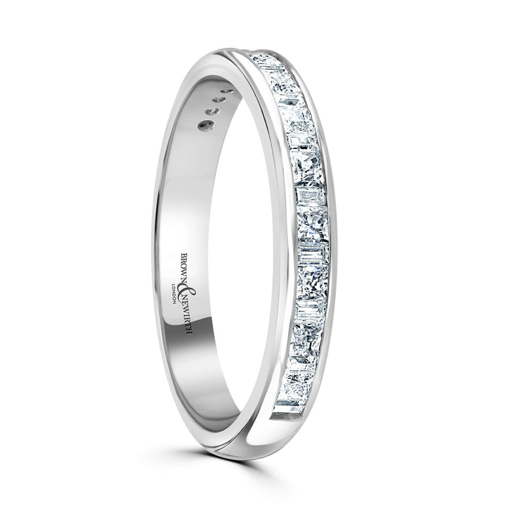 Diamond Princess and Baguette 0.50ct Platinum Wedding Ring