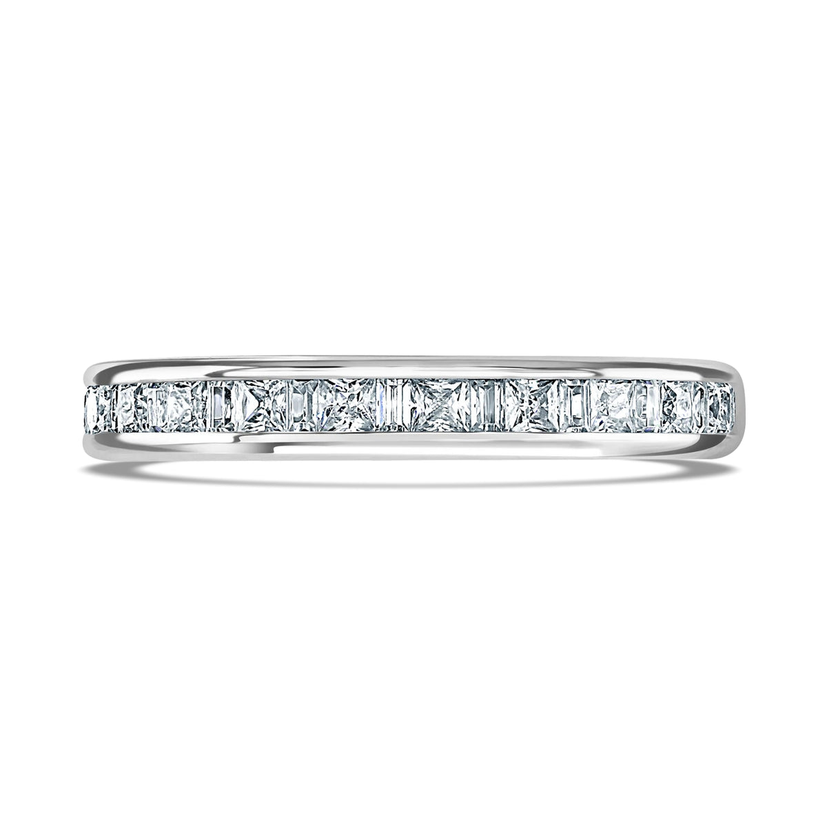 Diamond Princess and Baguette 0.50ct Platinum Wedding Ring - Michael Jones Jeweller