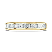 Princess and Baguette Diamond Half Eternity 9ct Yellow Gold Ring by Brown & Newirth - Michael Jones Jeweller