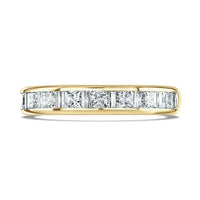 Princess and Baguette Diamond Half Eternity 9ct Yellow Gold Ring by Brown & Newirth