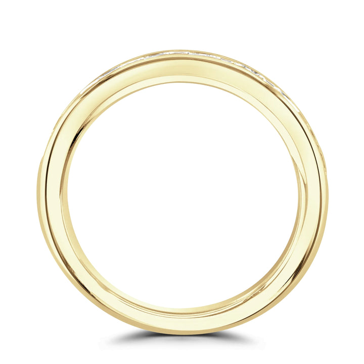 Princess and Baguette Diamond Half Eternity 9ct Yellow Gold Ring by Brown & Newirth