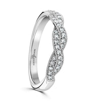 Diamond Set Rope Twist 18ct White Gold Ring by Brown & Newirth
