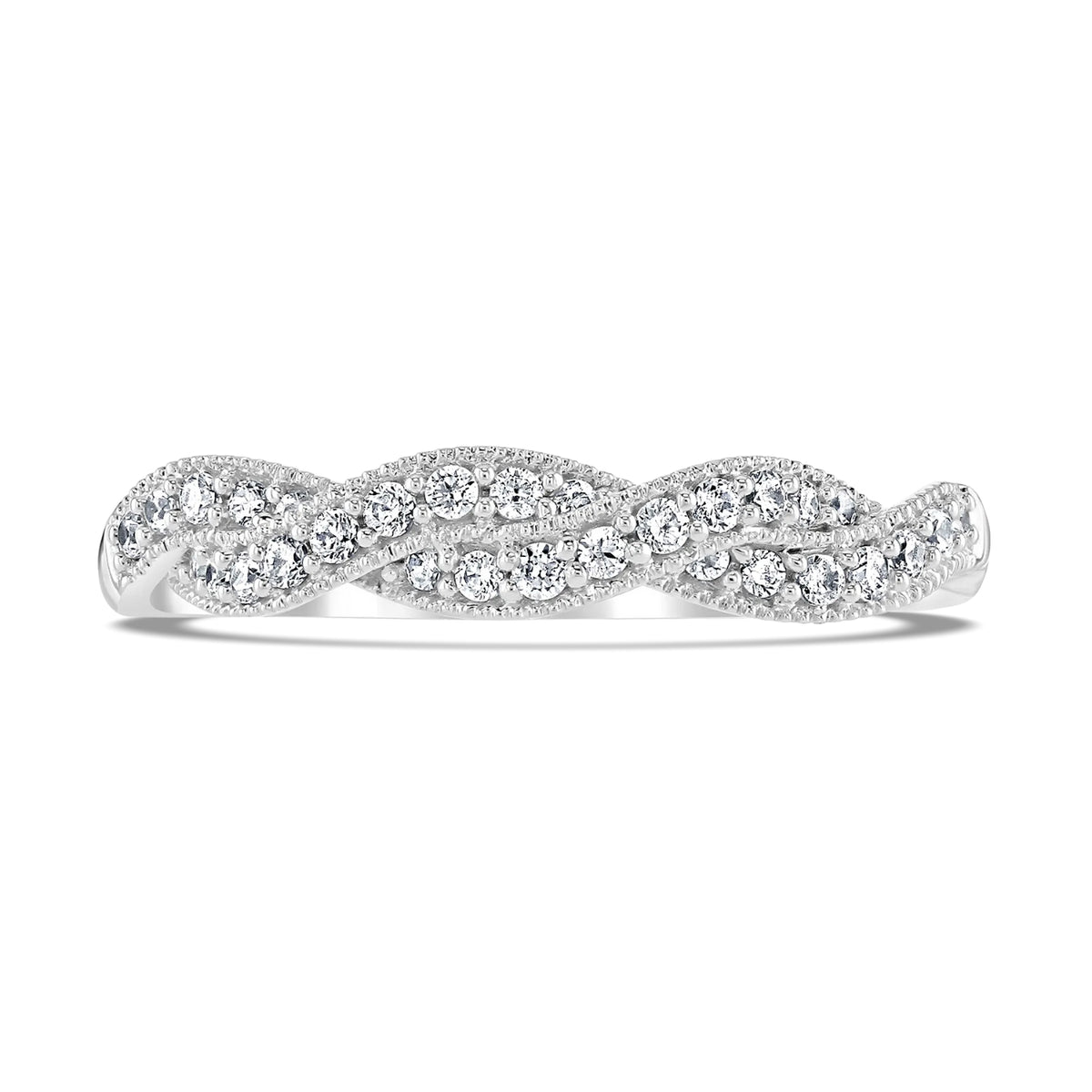Diamond Set Rope Twist 18ct White Gold Ring by Brown & Newirth - Michael Jones Jeweller