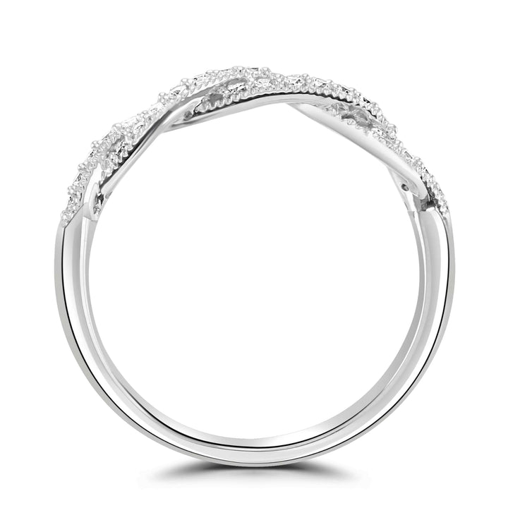 Diamond Set Rope Twist 18ct White Gold Ring by Brown & Newirth