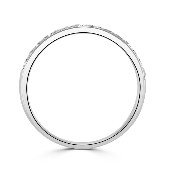 Diamond 0.25ct Sweetheart Platinum Half Eternity Ring
