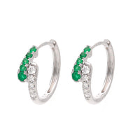 Emerald and Diamond 18ct White Gold Hoop Earrings