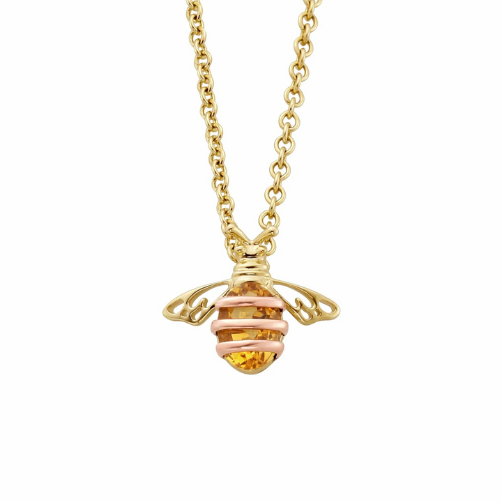 Clogau Nature's Wonder 9ct Solid Gold Honey Bee Pendant with Citrine HNBCP