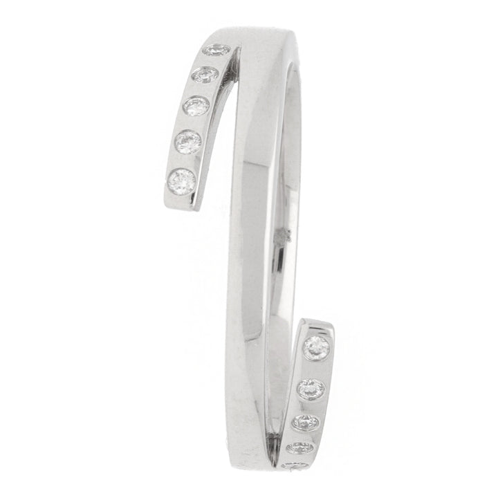 Diamond Split Section Platinum Ring - Michael Jones Jeweller