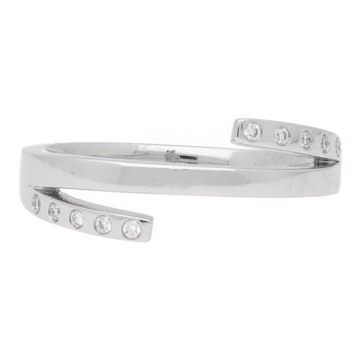 Diamond Split Section Platinum Ring - Michael Jones Jeweller