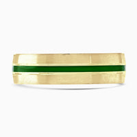 6mm Green Ceramic 9ct Yellow Gold Ring by Brown & Newirth - Michael Jones Jeweller