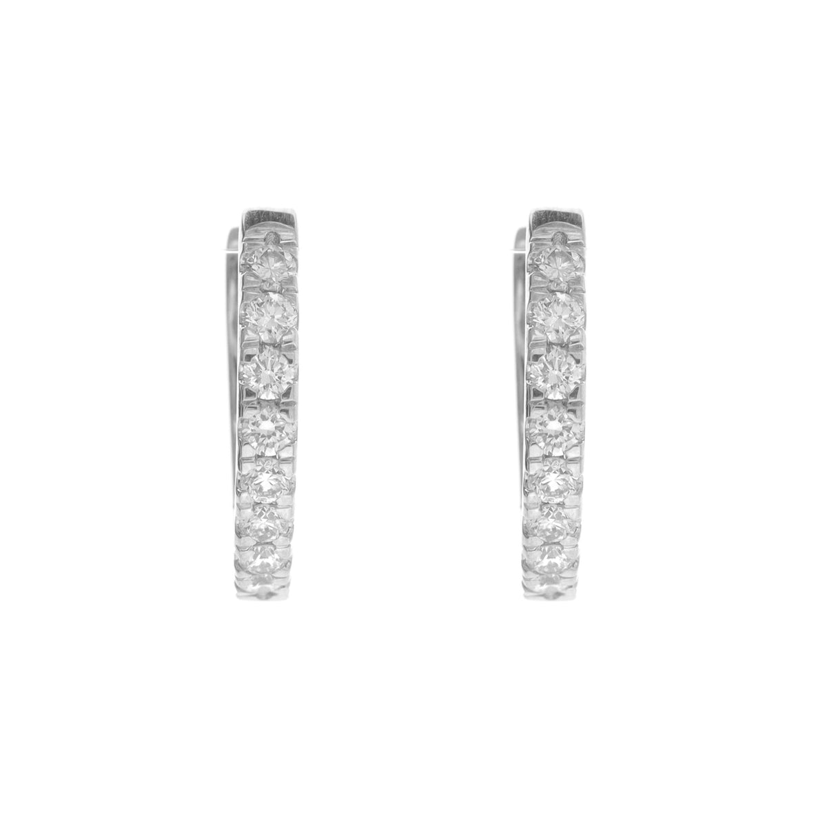 Histoire D'Elle Diamond  0.23ct 18ct White Gold Hoop Earrings - Michael Jones Jeweller