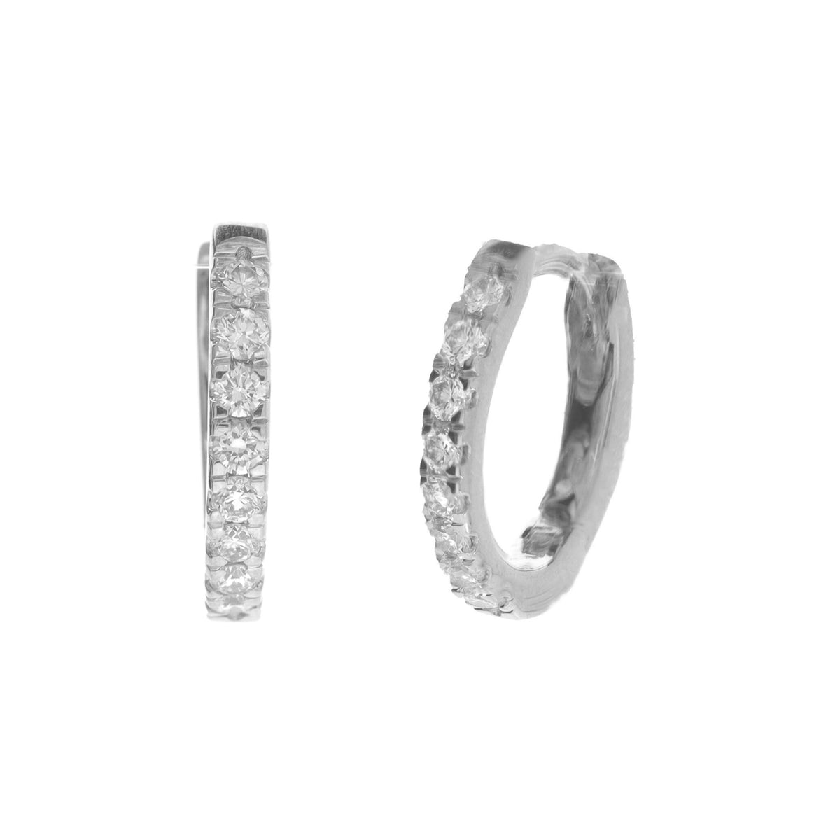 Histoire D'Elle Diamond  0.23ct 18ct White Gold Hoop Earrings - Michael Jones Jeweller
