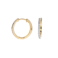 Histoire D'Elle Diamond 0.06ct 18ct Yellow Gold Hoop Earrings