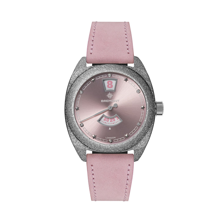 Bremont Terra Nova Jumping Hour 35mm Frosted Pink Automatic Watch JN35-JH-FS-PK-L-S