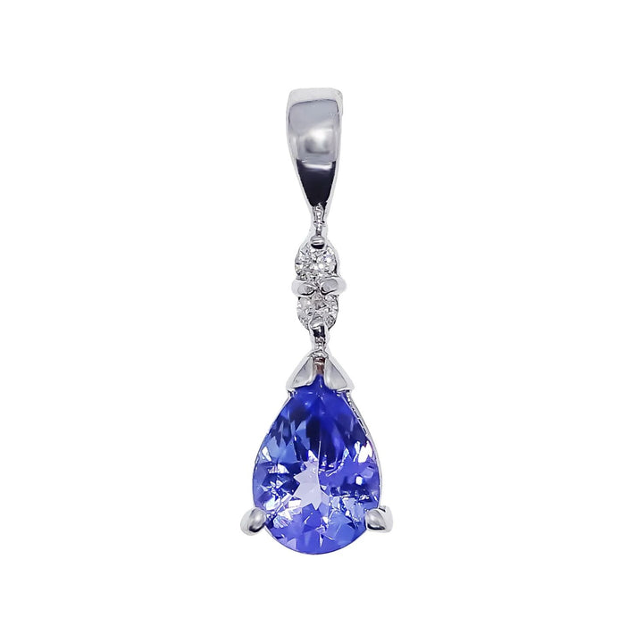Tanzanite and Diamond 9ct White Gold Pendant