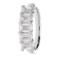 Laboratory Grown 2.15ct Emerald Cut Diamond Platinum Five Stone Ring