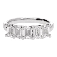 Laboratory Grown 2.15ct Emerald Cut Diamond Platinum Five Stone Ring