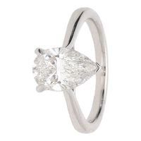 Laboratory Grown 2.00ct Pear Shaped Diamond Platinum Solitaire Ring