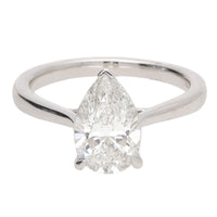 Laboratory Grown 2.00ct Pear Shaped Diamond Platinum Solitaire Ring
