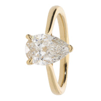 Laboratory Grown 2.05ct Pear Shaped Diamond 18ct Yellow Gold Solitaire Ring