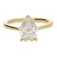 Laboratory Grown 2.05ct Pear Shaped Diamond 18ct Yellow Gold Solitaire Ring