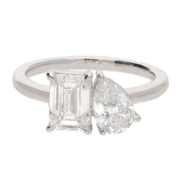 Laboratory Grown 2.00ct Diamond Platinum Toi Et Moi Ring