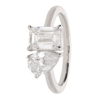 Laboratory Grown 2.00ct Diamond Platinum Toi Et Moi Ring - Michael Jones Jeweller