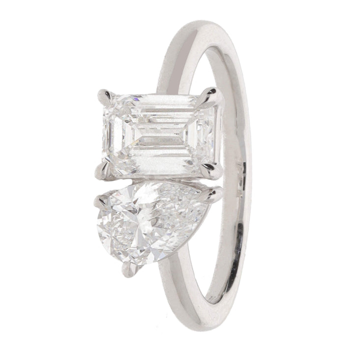 Laboratory Grown 2.00ct Diamond Platinum Toi Et Moi Ring
