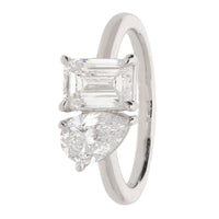 Laboratory Grown 2.00ct Diamond Platinum Toi Et Moi Ring