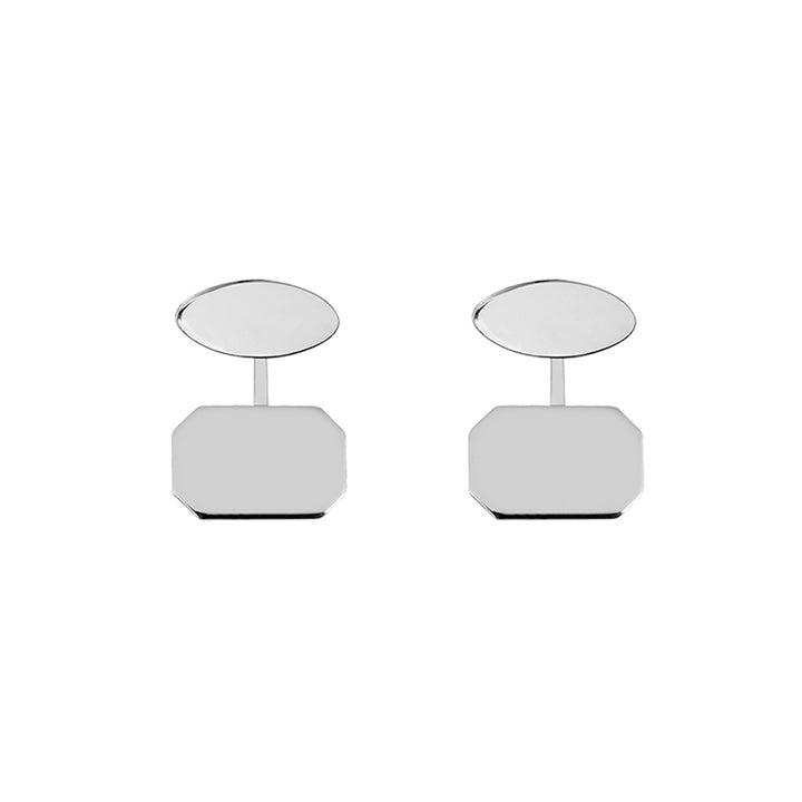 Silver Polished Octagonal Cufflinks